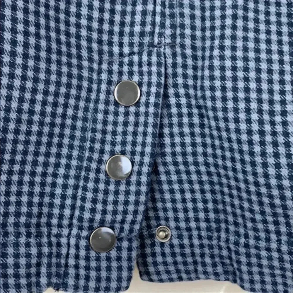 Anthropologie Hei Hei Delanie Smokey Blue Grey Button Down Blazer Jacket Size 6 - Picture 7 of 13